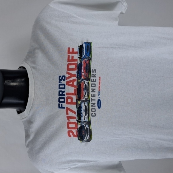 2017 Ford Playoff NASCAR Contenders team men's XL casual white t-shirt - Picture 1 of 4